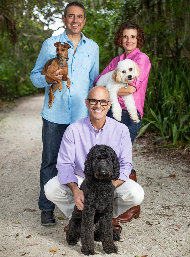 Kevin Geisler (and Rio), Rachel McGinnis (and Riptide), Patrick McGinnis (and Jasper)